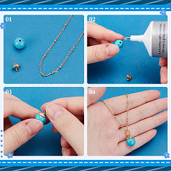56 Stück 4 Stile Messing Tasse Perle Peg Bails Pin Anhänger&nbsp;KK-ME0001-74G
