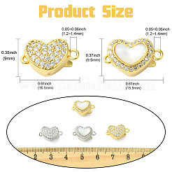4 Stück 4 Stil Messing Micro Pave klare Zirkonia Box Verschlüsse&nbsp;KK-CJ0003-35