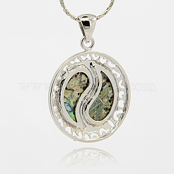 Natürliche Abalone Muschel / Paua Muschel Anhänger&nbsp;SSHEL-XCP0001-11