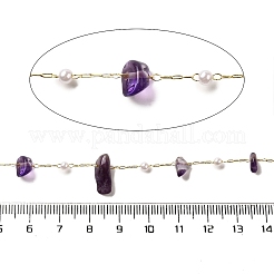Chaînes de perles d'améthyste naturelles faites à la main&nbsp;CHC-F020-02G-06