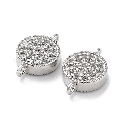 Charms connettore in ottone placcato cremagliera con micro pavé di zirconi chiari&nbsp;KK-Z036-07P