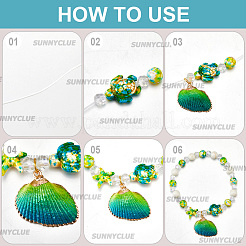 DIY-Armband-Sets zum Basteln mit synthetischen Türkis-&nbsp;DIY-SC0028-43
