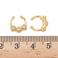 Piercing para la nariz con forma de herradura o circular de circonita cúbica transparente pavé de latón&nbsp;EJEW-D337-18D-G