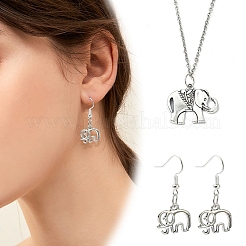 Pendenti con elefante in lega di stile tibetano da 30 pz 15 stili&nbsp;TIBEP-YW0001-83