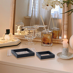 2 Stück 2 Stile quadratische transparente PE-Dünnschicht-Schmuckdisplaybox&nbsp;CON-LP0001-44B