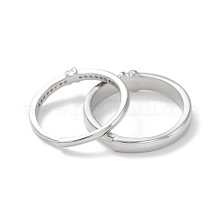 Verstellbare Paarringe zum Valentinstag aus Messing mit klarem Zirkonia und Pavé-Fassung&nbsp;RJEW-Z023-01B