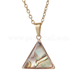 Colliers à pendentif en coquillage paua naturel&nbsp;NJEW-JN05141-07