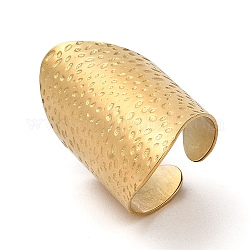 304 anello a polsino aperto in acciaio inossidabile, anello a fascia larga per le donne, oro, diametro interno: 18mm