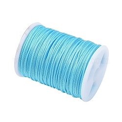 Нейлона кордной нити, DIY плетеный мяч ювелирные изделия шнур, голубой, 0.8 мм, Около 10 м / рулон (10.93 ярда / рулон)