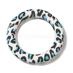 Perles de silicone, anneau, bleu ciel, 65x10mm, Trou: 3mm
