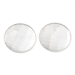 Кабошоны из стекла, плоская задняя и задняя, граненые, полукруглый, прозрачные, 30x4.5 мм