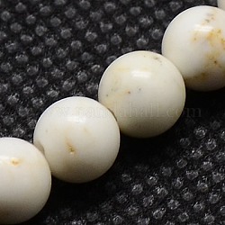 Fili di perline di magnesite naturale, tondo, papayawhip, 6mm, Foro: 1 mm