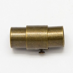 Fermoirs magnétiques à tube de verrouillage en laiton, colonne, bronze antique, 18x10mm, Trou: 8mm