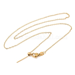 304 collana a catena in acciaio inossidabile per donna, per realizzare collane con perline, oro, 17.24 pollice (43.8 cm)