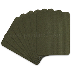 Parches de reparación de tela vaquera de imitación para planchar/coser, Rectángulo, verde oliva oscuro, 125x95x0.3mm