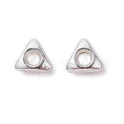 Perline triangolari in lega, placcato di lunga durata, argento, 3x3.5x1.5mm, Foro: 1 mm