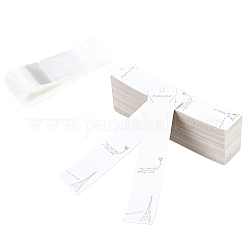 紙のネックレスのディスプレイカード  セロハンバッグ付き  長方形  銀  7-5/8x1-5/8インチ（19.5x4cm）  バッグ：26x4.6センチメートル