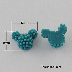 Resin Cabochons, Teal, 10x13x6mm