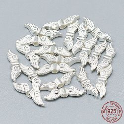 925 perline in argento sterling, ala, argento, 4x14x2.5mm, Foro: 1 mm