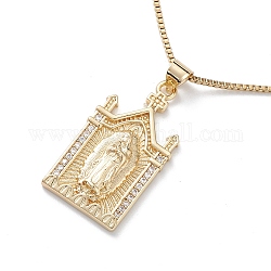 Collana con pendente religione in zirconi chiari, oro 304 gioielli in acciaio inossidabile per le donne, umano, 16.26 pollice (41.3 cm), ciondoli:31x16.5x3mm