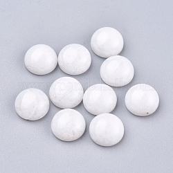 Natürliche weiße Jade Cabochons, Halbrund, 8x3.5~4 mm