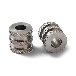 303 perline in acciaio inossidabile, colonna, colore acciaio inossidabile, 5.5x5.5mm, Foro: 2.5 mm
