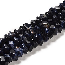 Chapelets de perles en sodalite naturelle, facette, pépites, 10~11x8~10x7~8mm, Trou: 1mm, Environ 22~23 pcs/chapelet, 7.09~7.48'' (18~19 cm)