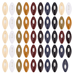 48 pin de seguridad para bufanda con cubierta de plástico ovalada hueca., pasador de pañal de tela para bebé con bloqueo de seguridad, color mezclado, 16x37x8mm
