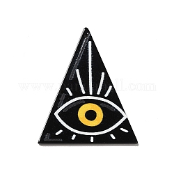 Pendentifs acryliques opaques, Motif de l'œil maléfique, triangle, 51x40.5x2mm, Trou: 1mm