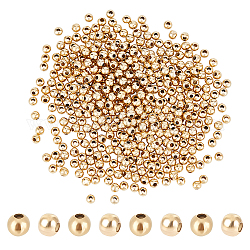 UNICRAFTALE 500Pcs 3mm Diameter Golden 304 Stainless Steel Round Seamed Beads Smooth Round Loose Beads Tiny Metal Hollow Crimp Bead for Jewelry Bracelets Necklace DIY Making Crafts