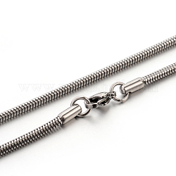 Collares de cadena de serpiente de 304 acero inoxidable, color acero inoxidable, 19.7 pulgada (50 cm), 2.4mm