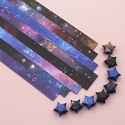 8 Styles Lucky Star Origami Paper, Folding Paper, Constellation Pattern, 250x12mm, 136 sheets/set