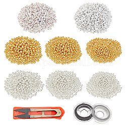 Chgcraft bricolage lettern perles acryliques kits de bracelet extensible pour enfants, y compris les perles rondes en plastique abs, fil élastique, ciseaux en acier tranchant, couleur mixte
