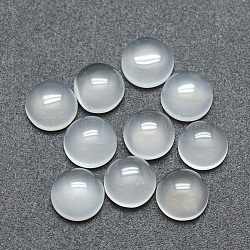 Cabuchones blancos naturales de ágata, semicírculo, 8x3.5~4mm