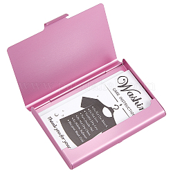 Boîte de trait de cartes de visite en alliage d'aluminium gorgecraft, type à poussée manuelle, rectangle, rose, 65x93x10mm, 2 pcs