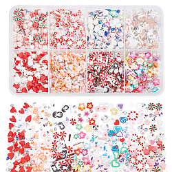 arricraft 56g 8 Style Slime Charms, Sprinkle Polymer Slices Clay Christmas Theme Resin Slime Beads Making Supplies for Cell Phone Case Scrapbooking Hair Clip 3D Nail Art DIY Craft