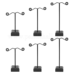 Set di espositori per orecchini in acrilico, nero, 1-1/8x2-1/2x3-3/8 pollice (3x6.5x8.5 cm)
