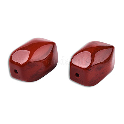 Perline di resina, gemstone imitato, sfaccettato esagono, rosso scuro, 30x22.5x22.5mm, Foro: 2.7~3.1 mm