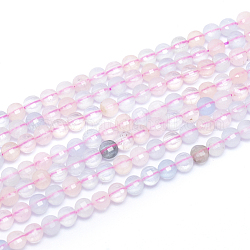 Natural Morganite Beads Strands, Faceted, Flat Round, 3.8~4.5x2.5~3mm, Hole: 0.7mm, about 104~109 pcs/Strand, 15.35 inch(39cm)