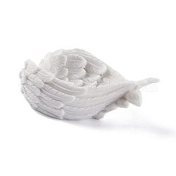 Feather Wings Resin Jewelry Dish Display Stand Ornaments, for Home Desk Decorative, White, 113x75x45mm