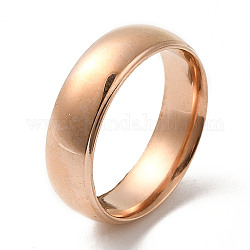 Revestimiento de iones (ip) 304 anillos de banda plana de acero inoxidable, oro rosa, tamaño de 8, diámetro interior: 18 mm, 6mm