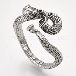 Lega anelli gemelli, serpente, argento antico, misura degli stati uniti 8 1/2 (18.5mm)
