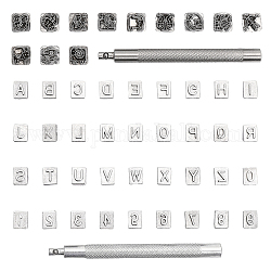Globleland 2 set di 48 strumenti per stampaggio in lega di zinco, Set di timbri stampati con costellazioni 10 numero 26 alfabeto 12 con 2 strumenti di punzonatura per l'artigianato in legno del marsupio