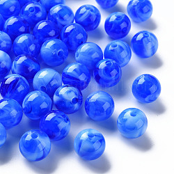 Acryl-Perlen, Nachahmung Edelstein, Runde, Blau, 12 mm, Bohrung: 2 mm, ca. 560 Stk. / 500 g