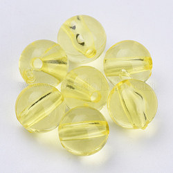 Прозрачные акриловые бусины, круглые, желтые, 12x11.5 мм, отверстие : 1.7 мм, Около 500 шт / 500 г