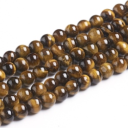 Perles de pierres gemmes, ronde, oeil de tigre, grade AB +, colorées, 6mm, trou: 1 60 mm perle / Chapelet