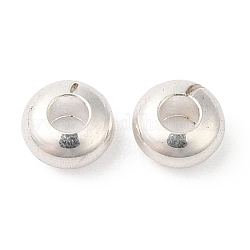 Perline in ottone,  cadmio& piombo libero, rondelle, placcato di lunga durata, argento, 4x2mm, Foro: 1.6 mm