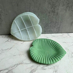 Moldes de silicona para bandeja de platos de hojas de diy, moldes de almacenamiento, para resina uv, fabricación artesanal de resina epoxi, blanco, 160x141x27mm