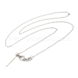 304 collier chaîne forçat en acier inoxydable pour femme, pour la fabrication de colliers de perles, couleur inoxydable, 19.09 pouce (48.5 cm)