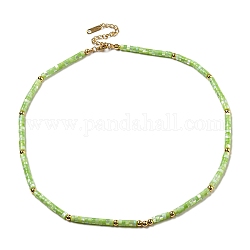 Halsketten aus gefärbten natürlichen Muschelscheibenperlen, mit Messinghaken, Aquamarin, 16.54 Zoll (420 mm)